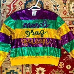 New Queen of Sparkles, medium, Mardi Gras Queen sweater
